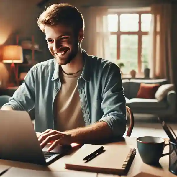 man at computer